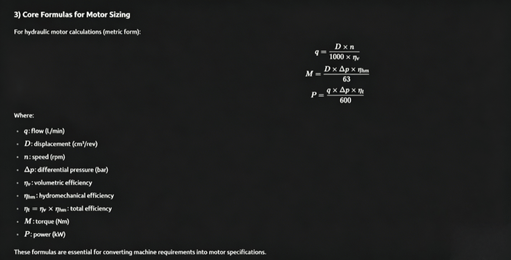 Formulas for Motor Sizing