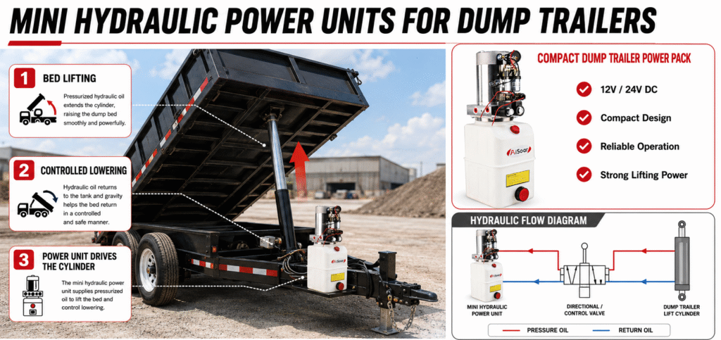 DUMP TRAILER HYDRAULIC MINI POWER PACK