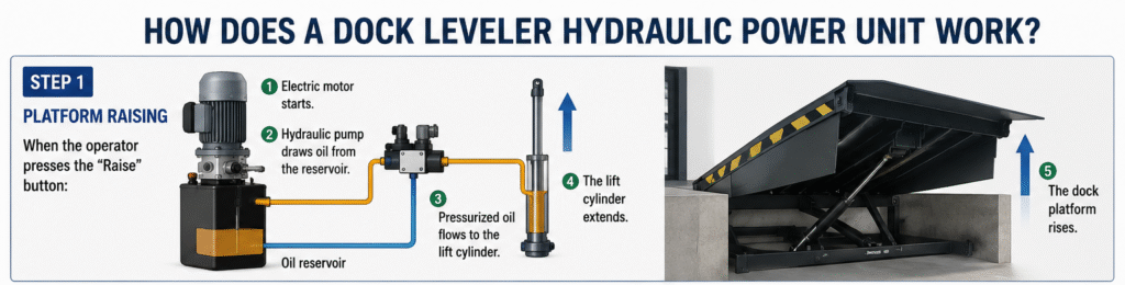 How a hydraulic dock leveler works