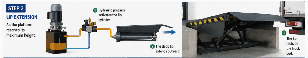 How a hydraulic dock leveler works