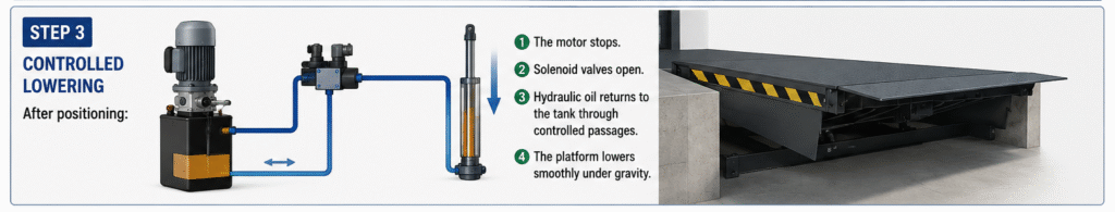 How a hydraulic dock leveler works