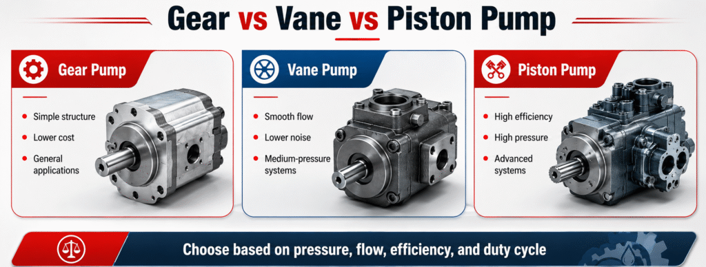 Choose the Right Hydraulic Pump Type
