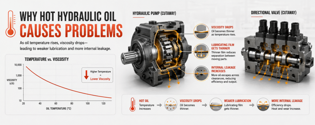 Hydraulic Oil Viscosity Decreases