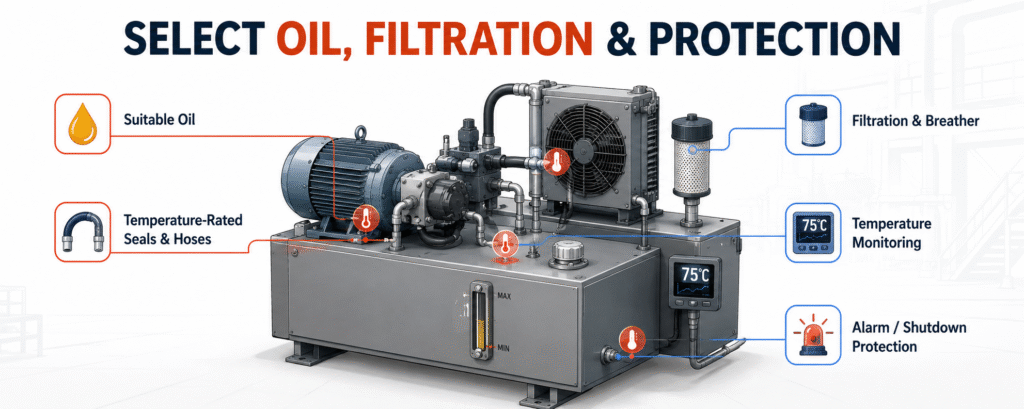 Select Suitable Hydraulic Oil and Temperature-Resistant Components