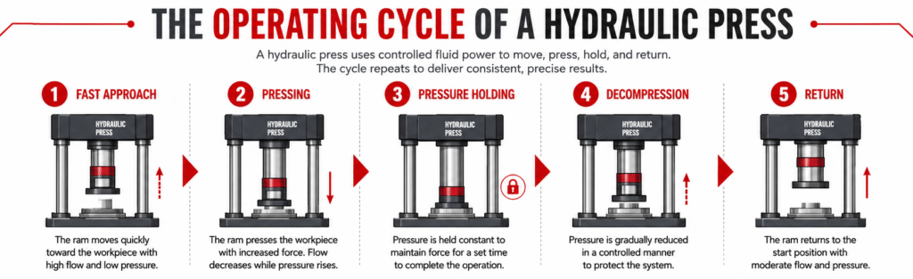 THENOPERATING CYCLE OF A HYDRAULIC PRESS