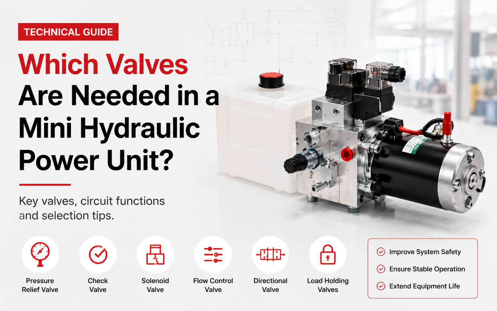 Which Valves Are Needed in a Mini Hydraulic Power Unit