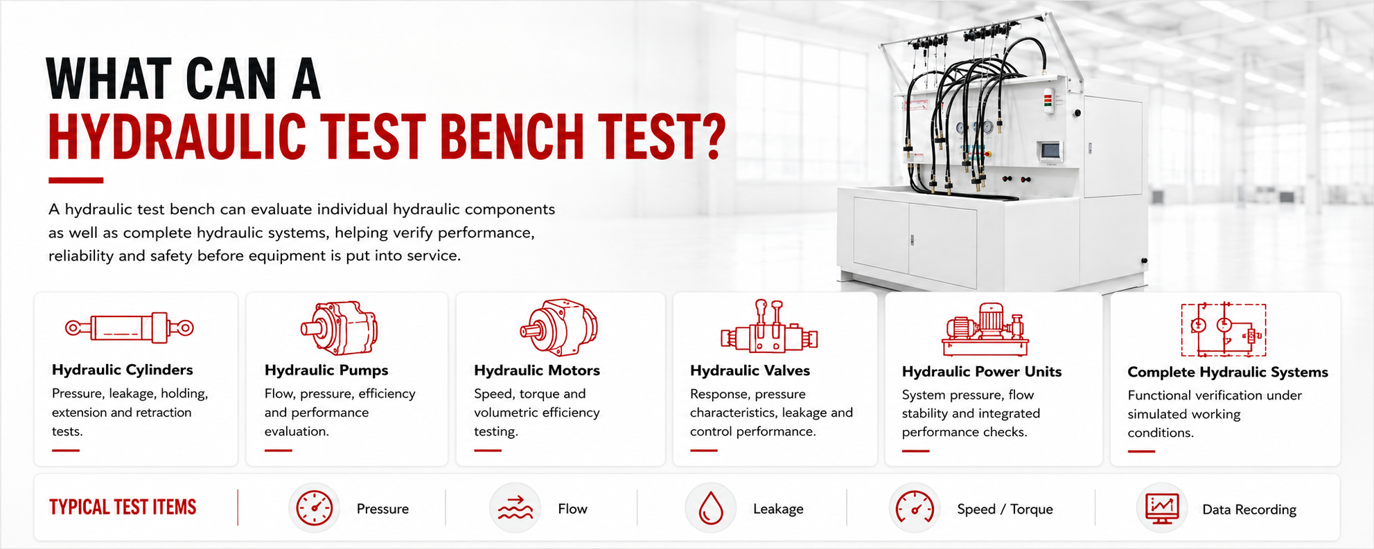 What Can a Hydraulic Test Bench Test?