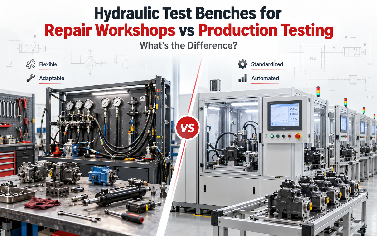 Hydraulic Test Benches for Repair Workshops vs Production Testing What’s the Difference